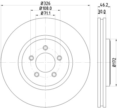 Disco freno HELLA 8DD 355 128-881