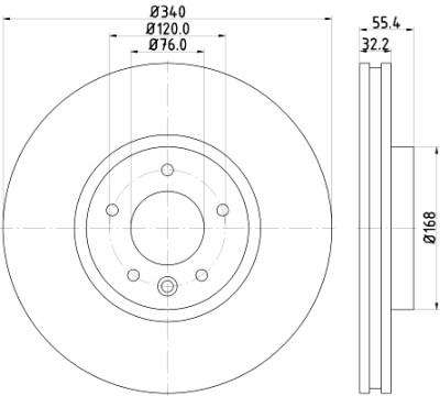 Disco freno HELLA 8DD 355 129-251
