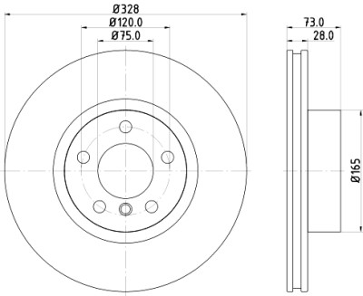 Disco freno HELLA 8DD 355 129-631