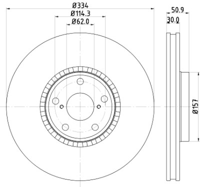 Disco freno HELLA 8DD 355 129-831