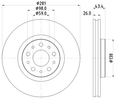 Disco freno HELLA 8DD 355 132-131