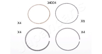 JAPANPARTS JAPRS34004 Anello del pistone