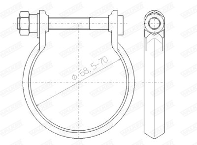 Pezzo di montaggio, sistema di scarico WALKER 80438