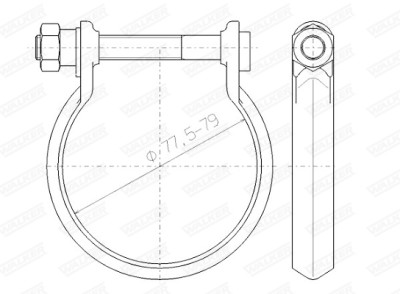 Pezzo di montaggio, sistema di scarico WALKER 80477