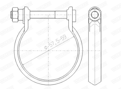 Pezzo di montaggio, sistema di scarico WALKER 80562