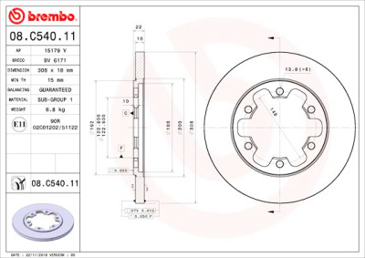 Set dischi freno BREMBO 08.C540.11