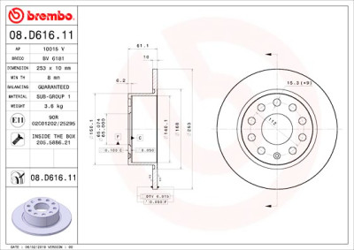 Set dischi freno BREMBO 08.D616.11