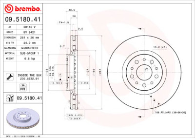 Set dischi freno BREMBO 09.5180.41