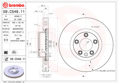 Disco freno 09.C549.11