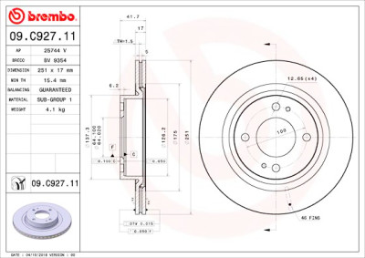 Set dischi freno BREMBO 09.C927.11