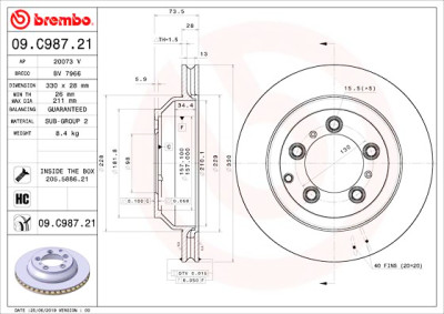 Set dischi freno BREMBO 09.C987.21