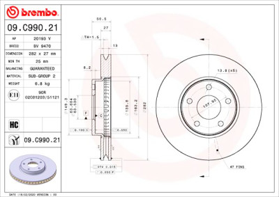 Set dischi freno BREMBO 09.C990.21