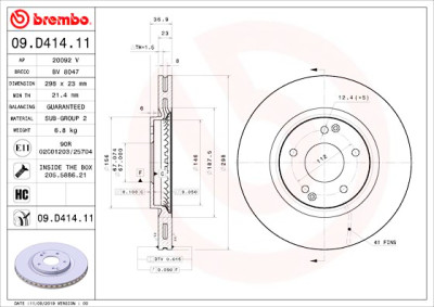 Set dischi freno BREMBO 09.D414.11