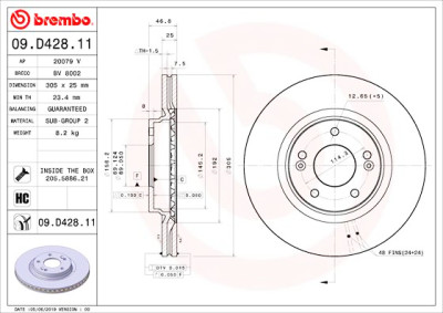 Set dischi freno BREMBO 09.D428.11