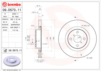 Set dischi freno BREMBO 09.D573.11
