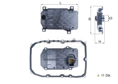 Filtro idraulico, cambio automatico MAHLE ORIGINAL HX 187KIT