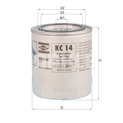 Filtro carburante MAHLE ORIGINAL KC 14