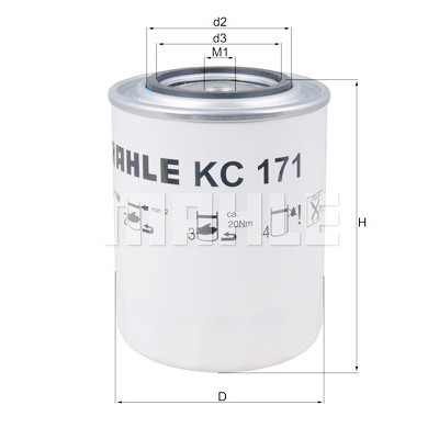 Filtro carburante MAHLE ORIGINAL KC 171