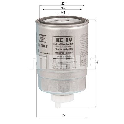 Filtro carburante MAHLE ORIGINAL KC 19