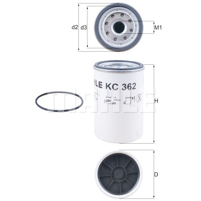 Filtro carburante MAHLE ORIGINAL KC 362D