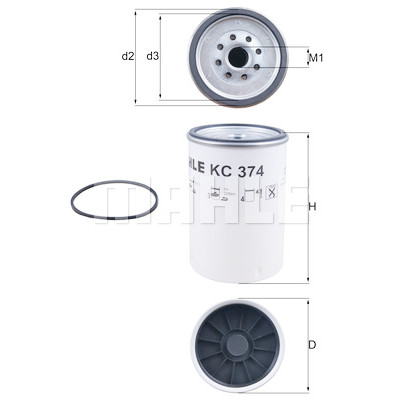 Filtro carburante MAHLE ORIGINAL KC 374D