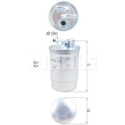 Filtro carburante MAHLE ORIGINAL KL 554D