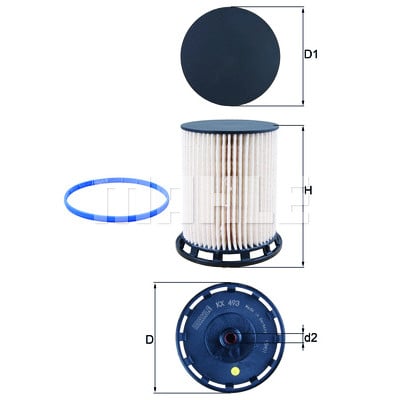 Filtro carburante MAHLE ORIGINAL KX 493D