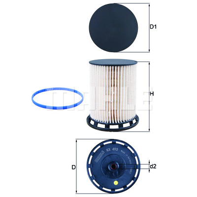 Filtro carburante MAHLE ORIGINAL KX 493D
