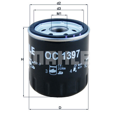 Filtro olio MAHLE ORIGINAL OC 1397