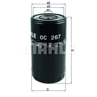 Filtro olio MAHLE ORIGINAL OC 267