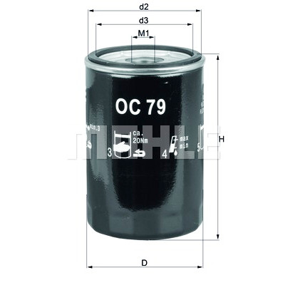 Filtro olio MAHLE ORIGINAL OC 79