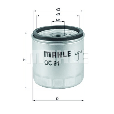 Filtro olio MAHLE ORIGINAL OC 91D