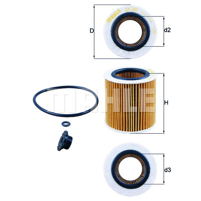 Filtro olio MAHLE ORIGINAL OX 387D1