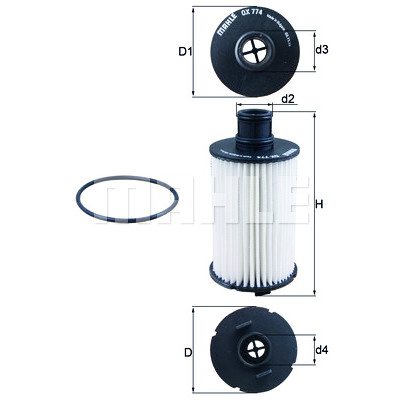 Filtro olio MAHLE ORIGINAL OX 774D