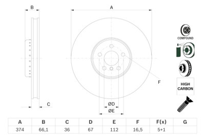 Set dischi freno BOSCH 0 986 479 F60