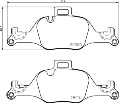 Set di 4 pastiglie freno BREMBO P 06 107