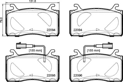 Set di 4 pastiglie freno BREMBO P 23 187