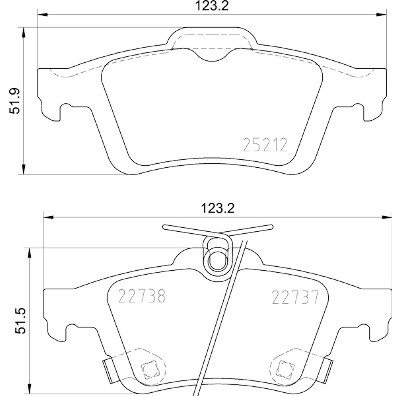 Set di 4 pastiglie freno BREMBO P 24 216