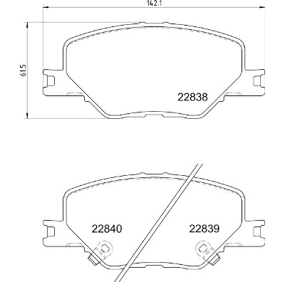 Set di 4 pastiglie freno BREMBO P 59 096