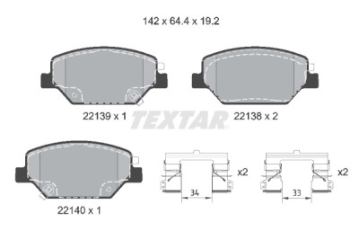 Pastiglie freno TEXTAR 2213901