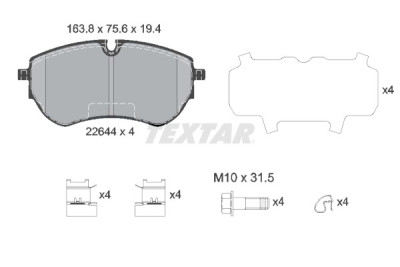 Pastiglie freno TEXTAR 2264401