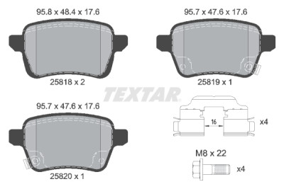 Pastiglie freno TEXTAR 2581802