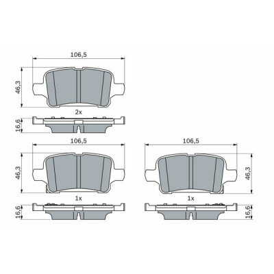 Set di 4 pastiglie freno BOSCH 0 986 424 839