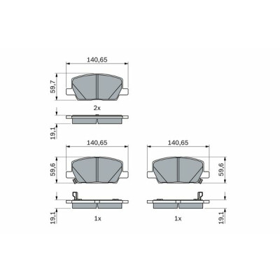 Set di 4 pastiglie freno BOSCH 0 986 424 896