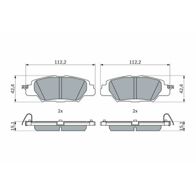 Set di 4 pastiglie freno BOSCH 0 986 460 006