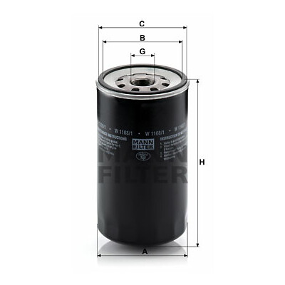 Filtro olio MANN-FILTER W 1168/1