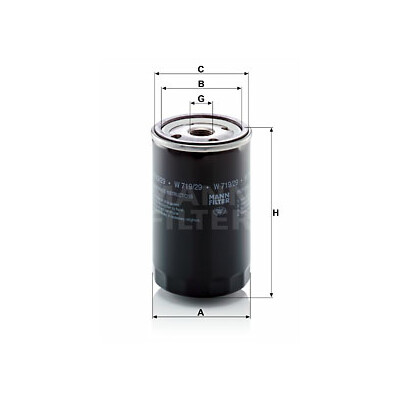 Filtro olio MANN-FILTER W 719/29