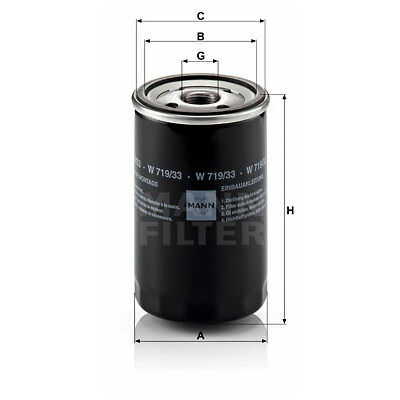 Filtro olio MANN-FILTER W 719/33