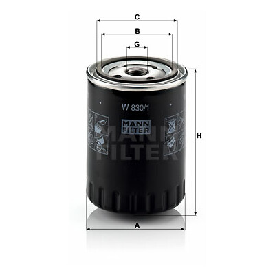 Filtro olio MANN-FILTER W 830/1