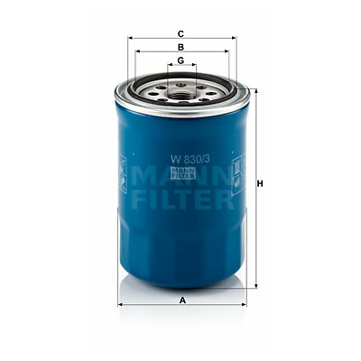 Filtro olio MANN-FILTER W 830/3